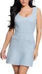 Женское платье GUESS Eco Daphnee Flaps, Light Blue/White Combo - фото
