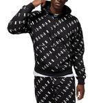 Худи Air Jordan AOP Fleece Pullover 'Black White', черный - фото 3