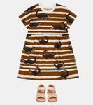 Платье из хлопкового джерси с принтом Mini Rodini, коричневый - фото 2