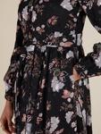 Флоральное платье-рубашка макси Aab, Black Multi Black - фото 4