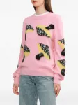 Свитер с принтом MSGM, розовый - фото 3