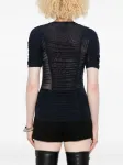 Сетчатый топ с короткими рукавами Mugler, синий - фото 4
