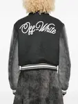 Бомбер в стиле университетской куртки OFF-WHITE, черный - фото 4