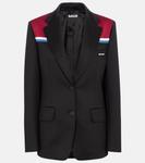 Однобортный блейзер Miu Miu, Nero+Cerise - фото