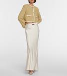 Однобортный пиджак-букле Miu Miu, Bianco+Giallo - фото 2