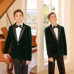 Детский костюм 2 pc velvet slim fit one-button для мальчиков 6-14 лет Cloudstyle, Red - фото 4