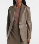 Кожаный однобортный пиджак Joseph, Mushroom - фото 6