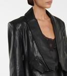 Укороченный кожаный блейзер Maticevski, Black Leather - фото 4