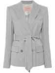 TWINSET блейзер с поясом, серый - фото