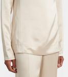 Атласный топ Toteme, экрю - фото 6