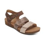 Women's Lilly Adjustable Quarter Strap Sandal In Taupe Aetrex, Taupe - фото
