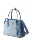 Prada маленькая сумка-тоут Double Saffiano, синий - фото 3