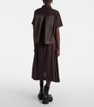 Укороченная рубашка Sacai, коричневый - фото 3