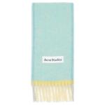 Acne Studios Шарф с бахромой и нашивкой Logo Patch, Green - фото