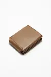 Кожаный тройной кошелек Acne Studios, Camel brown - фото 4