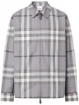 Клетчатая рубашка на молнии BURBERRY, серый - фото