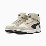 Rebound V6 Mid top детские скейтбординг кроссовки PUMA, серый/белый - фото 6