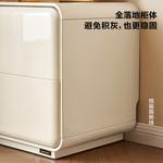 Quanu Комод для спальни из массива дерева, 2 ящика, кремовый - фото 8