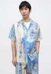 Шорты Carlo Colucci DRIP , Off White/Blue/White - фото 4