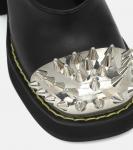 Кожаные платформы с шипами Miu Miu, черный - фото 6