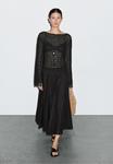 Юбка Massimo Dutti LONG FLARED, Black - фото