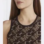 Платье Drs mk в горошек с логотипом Michael Kors, коричневый - фото 4