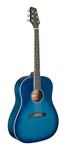 Акустическая гитара STAGG Slope Shoulder dreadnought guitar transparent blue - фото 2