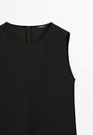 Платье Massimo Dutti SHORT SLEEVELESS ROUND NECK, Black - фото 8