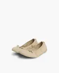Балетки для девочек из ткани с декоративным бантом Pisamonas, бежевый - фото 3