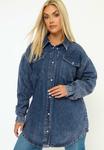 Блуза Yours Clothing Button-down blouse, Blue/Blue Denim - фото