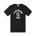 Футболка колледжа в стиле пэчворк BAPE, черная - фото