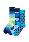 Носки Happy Socks 3-PACK GEOMETRIC, Navy/Blue - фото