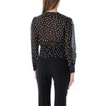 Блузка женская Saint Laurent, черный / белый - фото 4