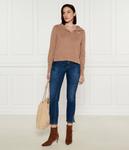 Джинсы женские Marc Cain облегающего кроя с декорированными разрезами, синий - фото 2