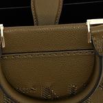 Кожаная сумка-шоппер маленького размера женская зеленая FENDI - фото 4