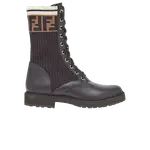 Ботинки Fendi Wmns FF Rockoko Biker Boot Black Brown, черный - фото