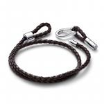 Pandora Браслет Moments Brown Braided Double Leather - фото 7
