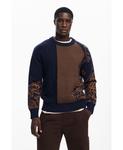 Мужской свитер с узором пейсли Desigual, Dark blue - фото