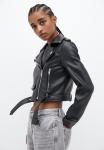 Куртка из эко-кожи PULL&BEAR, черный - фото 5