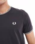 Футболка с двойным кантом темно-серого цвета Fred Perry - фото 3