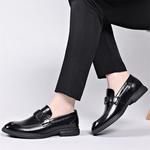 Мужские туфли GZZ черные на низком каблуке - фото 6