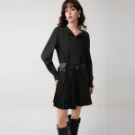 Платье с длинным рукавом ELLE, черный - фото 3