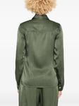 GANNI атласная рубашка, зеленый - фото 4