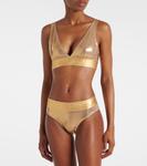 Плавки бикини с металлическим логотипом Versace, Oro - фото 2