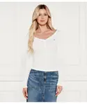 Блузка Хенли Slim fit Tommy Jeans, белый - фото