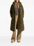 Пальто на молнии с капюшоном WOOLRICH, зеленый - фото 2