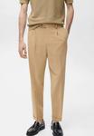 Брюки BOSTON REGULAR-FIT SUIT TROUSERS Mango, бежевый - фото