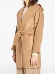 Пальто с капюшоном и поясом MAX MARA, коричневый - фото 2