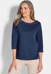 Топ GOLDNER BASIC AUS INTERLOCK, Navy/Blue - фото
