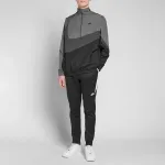 Куртка Nike Swoosh Woven Half Zip Jacket 'Black Anthracite Dark Grey', мультиколор - фото 4